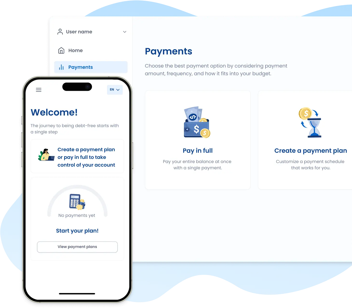 Payment portal dashboard preview